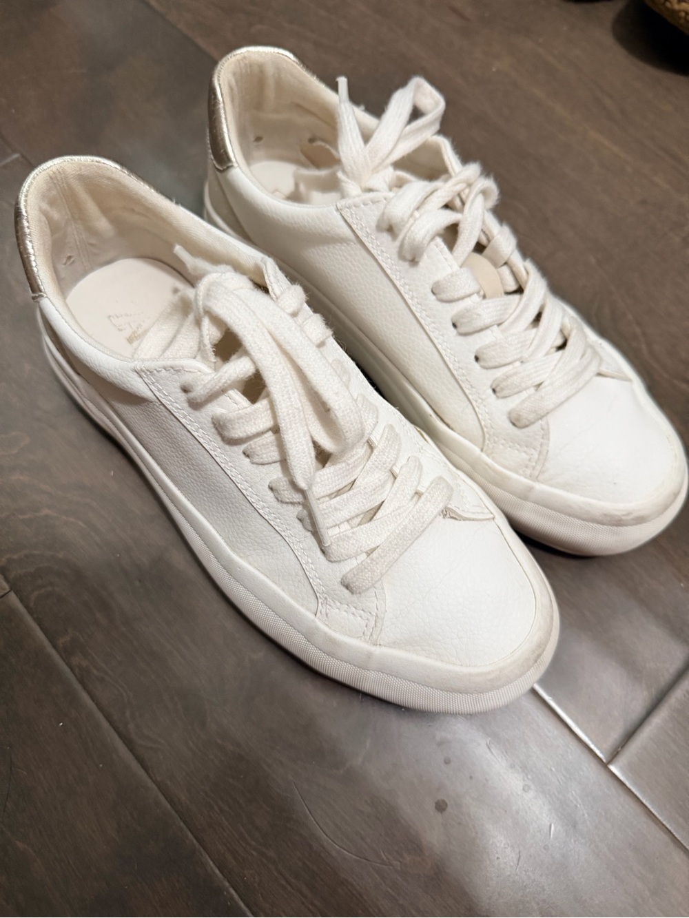 Zara White Leather Low-Top Sneakers - Picture 2 of 6
